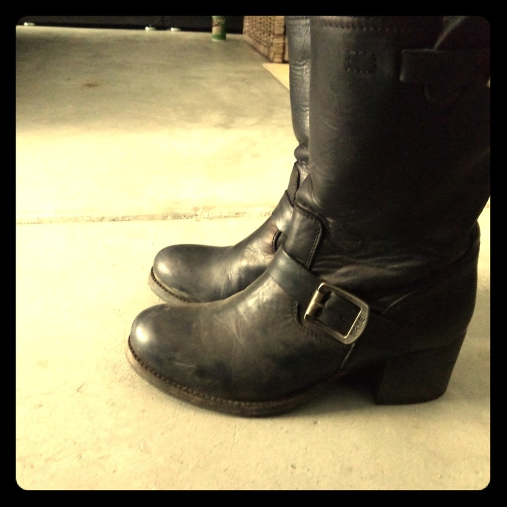 Frye Veronica Black Motorcycle Boot Women